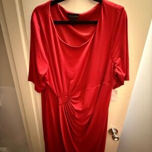 Connected Apparel Red Draped Shift Dress – Size 22W – Short Sleeve w/ tags